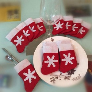 10Pcs/Set Christmas Socks Cutlery Tableware Holder...