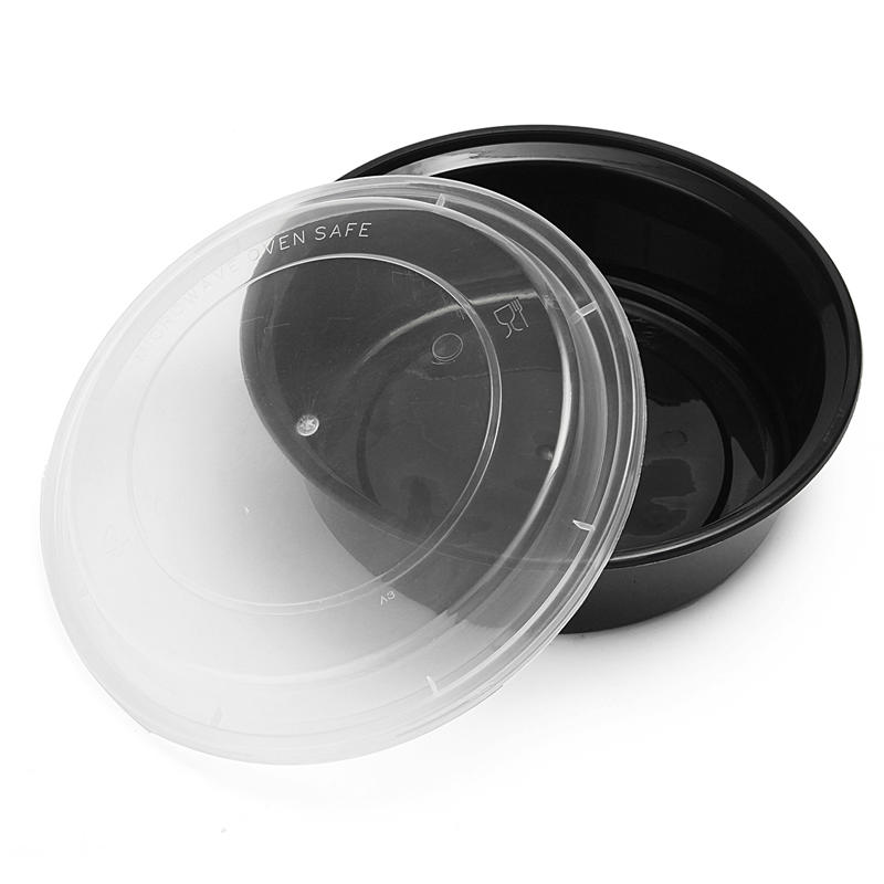 10 Pieces Lot 1 Compartment 32 OZ Round Bento Lunch Box Microwavable Disposable Food Container