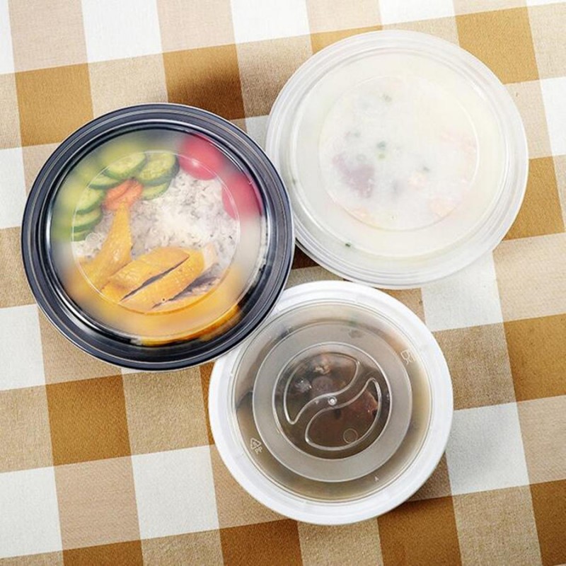 10 Pieces Lot 1 Compartment 32 OZ Round Bento Lunch Box Microwavable Disposable Food Container