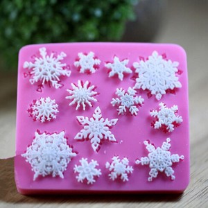 Christams Silicone Snowflakes Cake Mold Xmas Fonda...