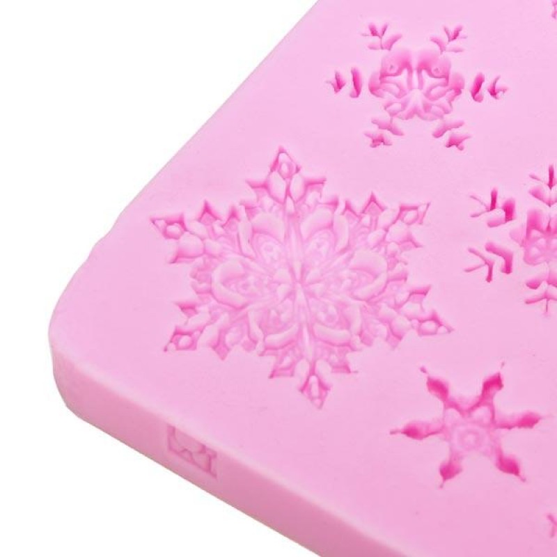 Christams Silicone Snowflakes Cake Mold Xmas Fondant Cake Decoration Mould