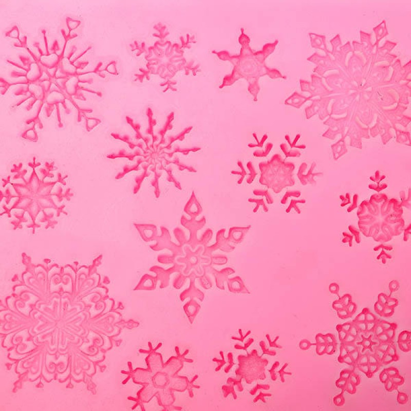 Christams Silicone Snowflakes Cake Mold Xmas Fondant Cake Decoration Mould