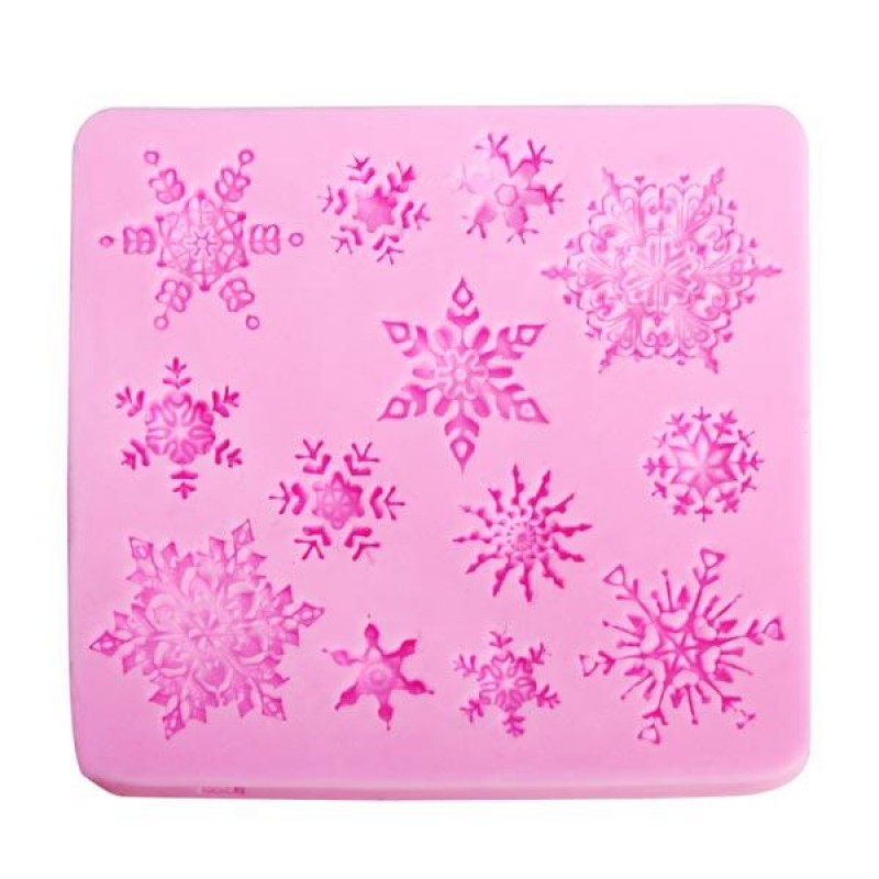 Christams Silicone Snowflakes Cake Mold Xmas Fondant Cake Decoration Mould