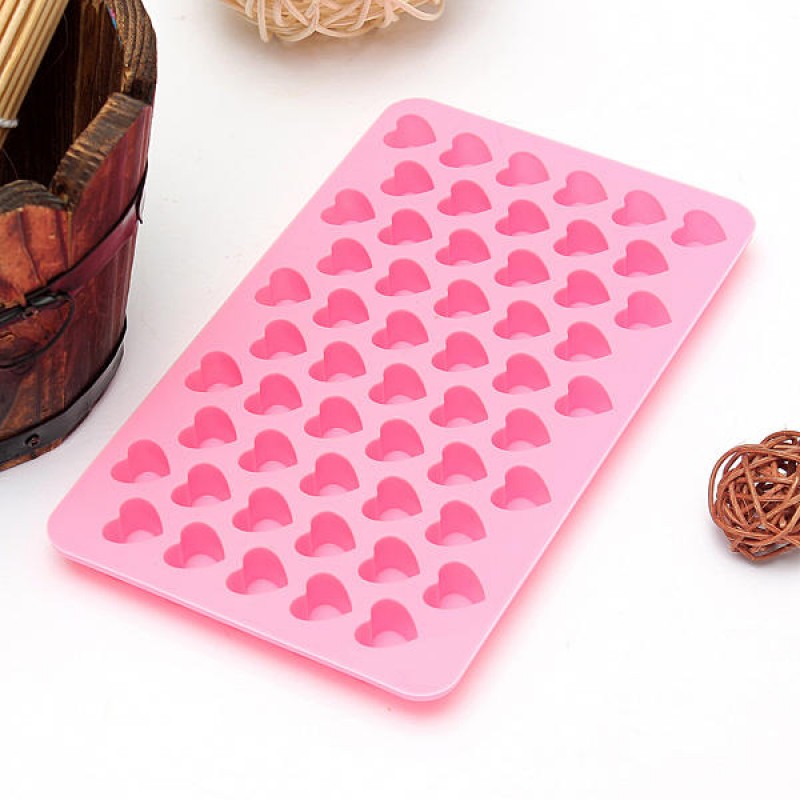 55 Holes Mini Heart Silicone Cake Muffin Chocolate Mold