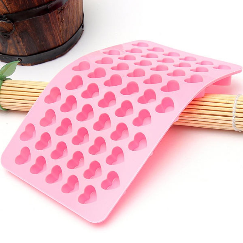 55 Holes Mini Heart Silicone Cake Muffin Chocolate Mold