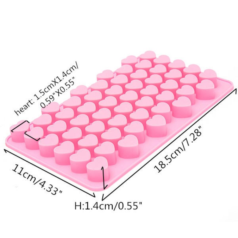 55 Holes Mini Heart Silicone Cake Muffin Chocolate Mold