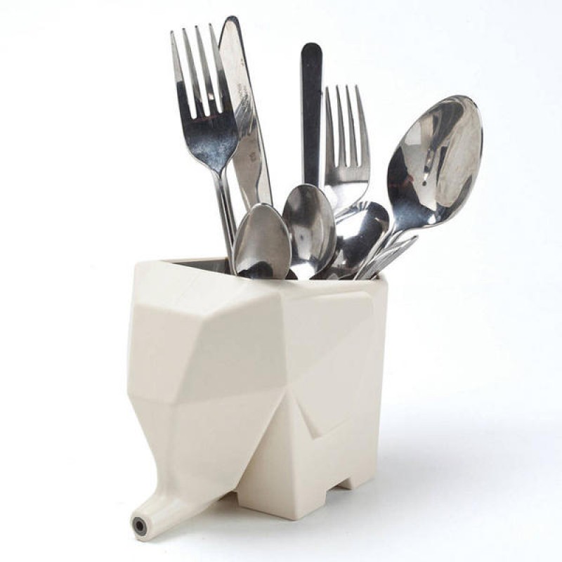 Lovely Elephant Shape Multi-purpose Cutlery Drainer Brush Flower Pot