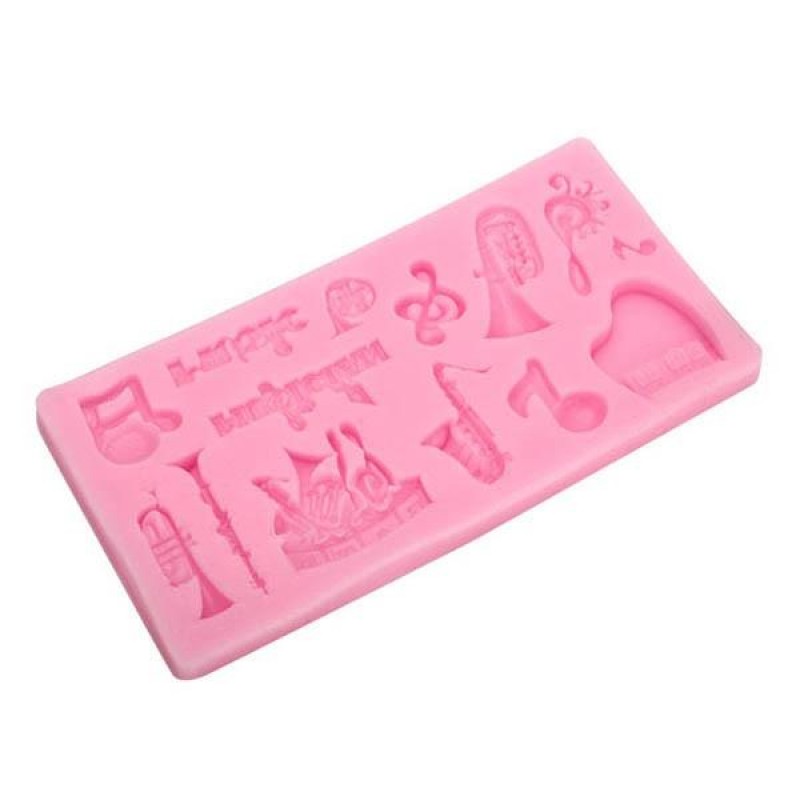 Orchestral Instruments Silicone Fondant Mold Polymer Clay Mould