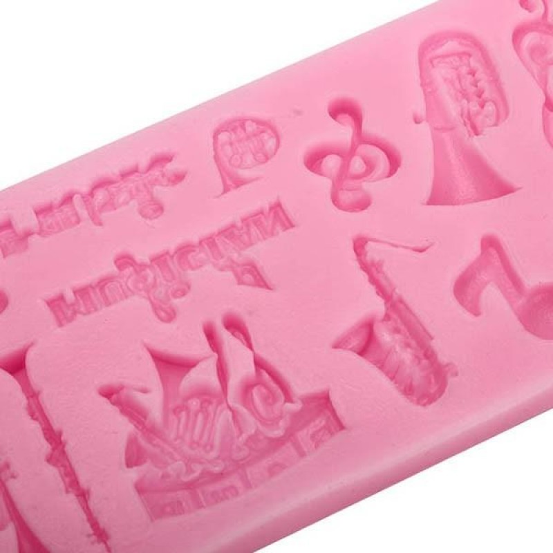 Orchestral Instruments Silicone Fondant Mold Polymer Clay Mould