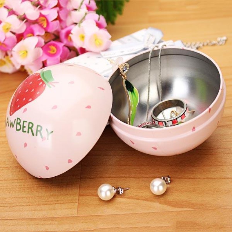 Happy Sweet Ball Tea Box Gift Candy Jewelry Storage Tin Can