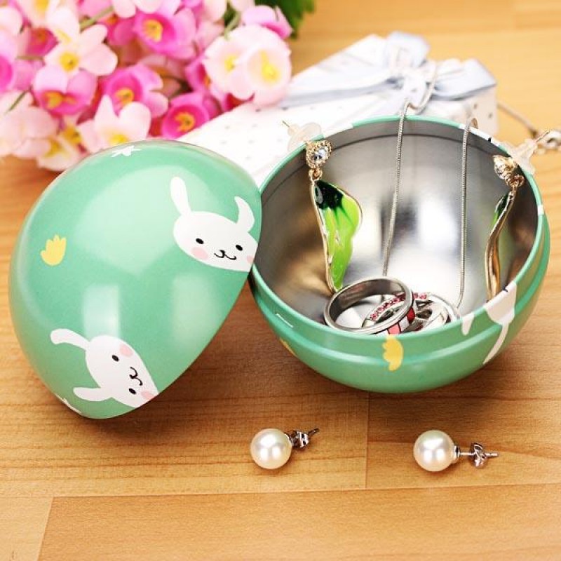 Happy Sweet Ball Tea Box Gift Candy Jewelry Storage Tin Can