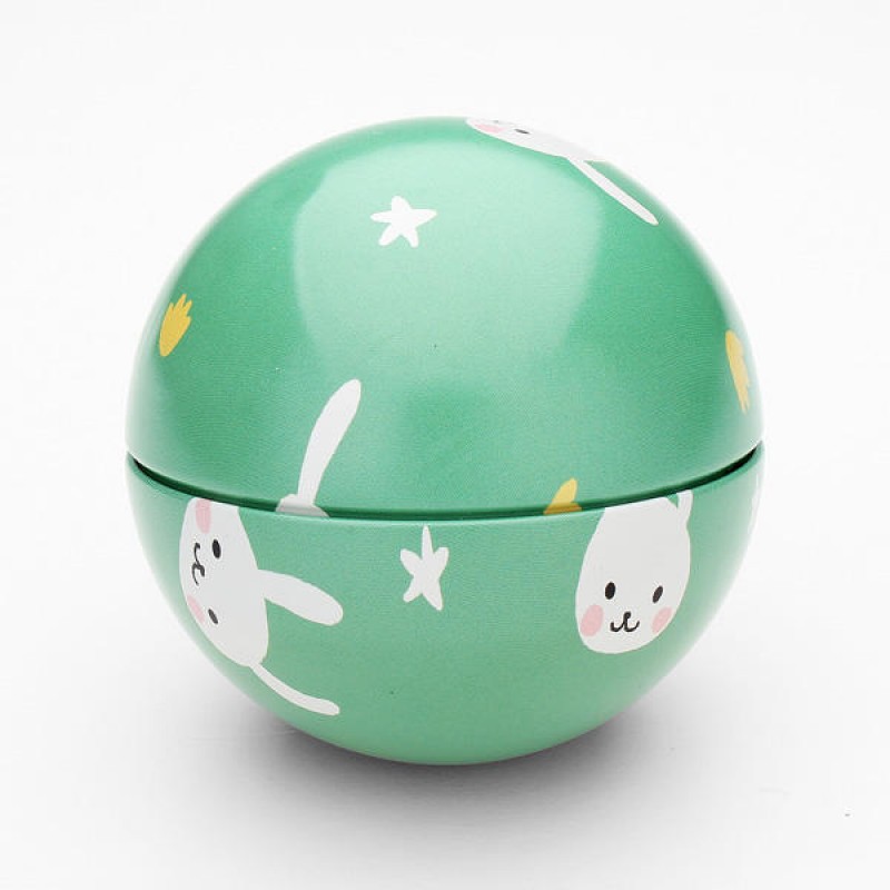 Happy Sweet Ball Tea Box Gift Candy Jewelry Storage Tin Can