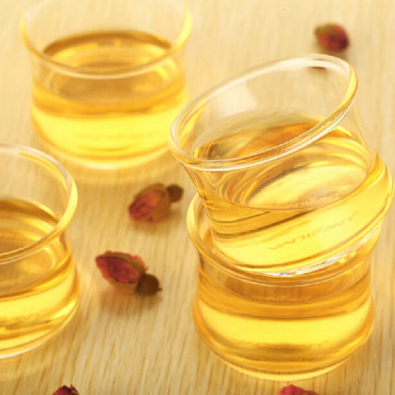 70ML Drinking Bamboo Joint Heat Resisting Clear Glass Tea Cup