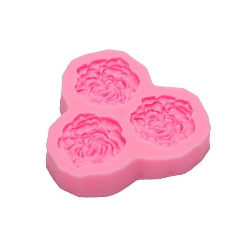 3D Silicone 3 Rose Flowers Fondant Cake Chocolate Mold Mould DIY Cake Decoration