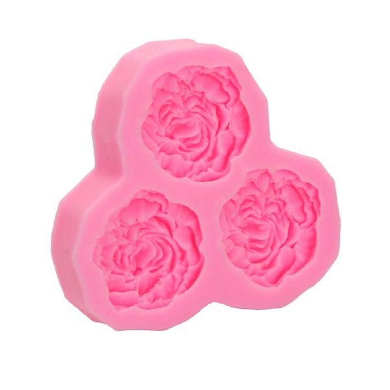 3D Silicone 3 Rose Flowers Fondant Cake Chocolate Mold Mould DIY Cake Decoration