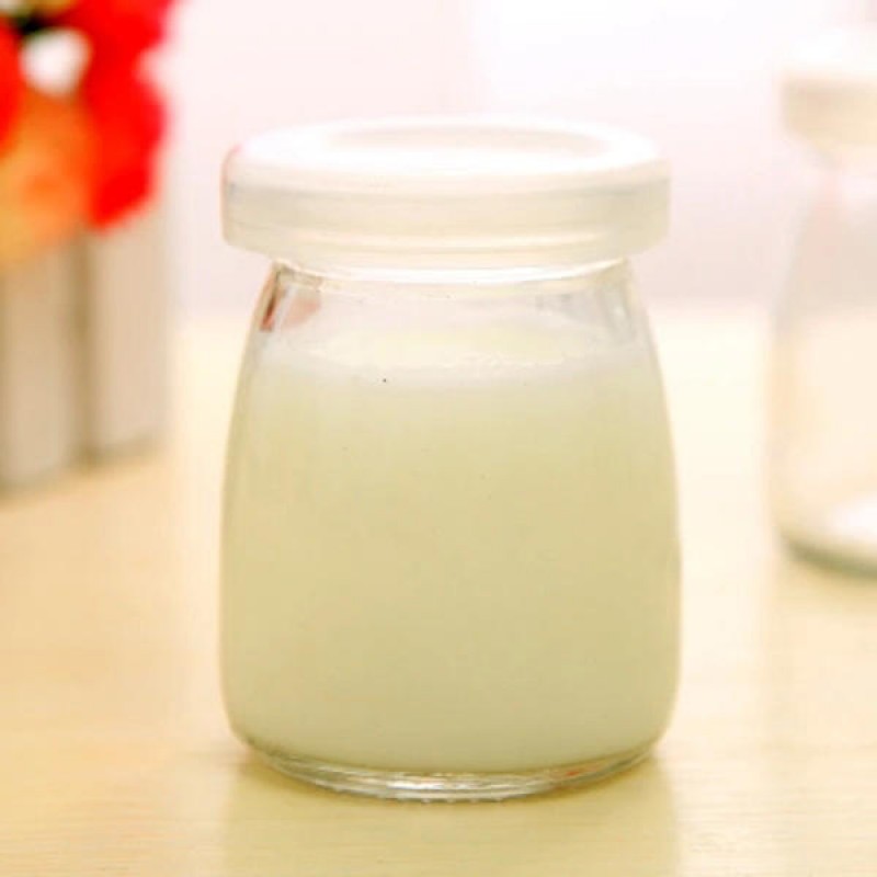 100ML Yogurt Milk Glass Bottle Pudding Cup High Temperature Resistant