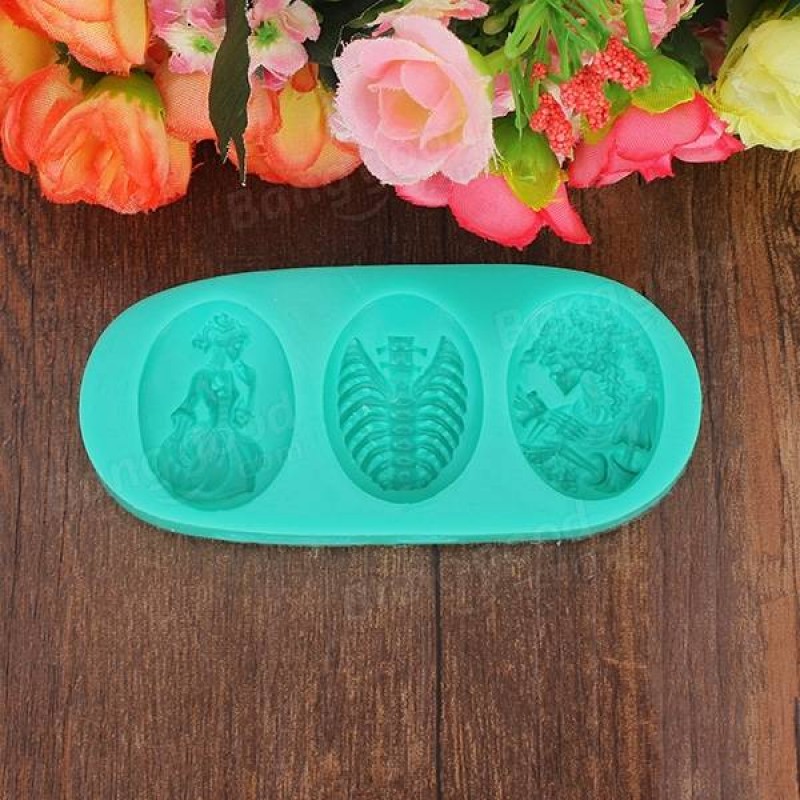 Halloween Skeleton Skull Witch Styling Fondant Cake Mold Silicone Chocolate Candy Jelly Mould