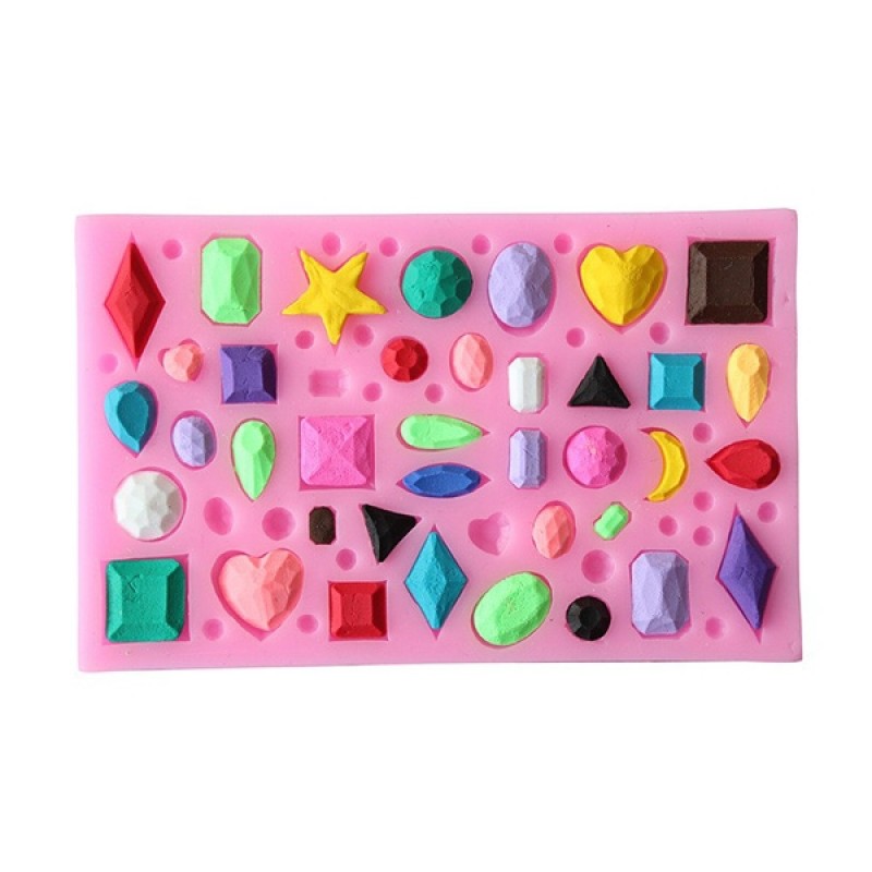 Mini Gem Diamond Shape Fondant Mold Silicone Cake Candy Chocolate Mold Cake Decorating Tool