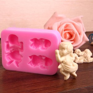 3 Sleeping Baby Silicone Mold Fondant Soap Mould C...