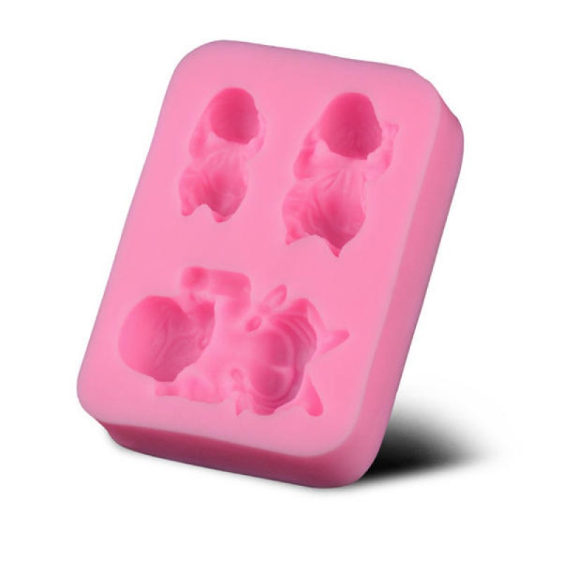 3 Sleeping Baby Silicone Mold Fondant Soap Mould Cake Decorating