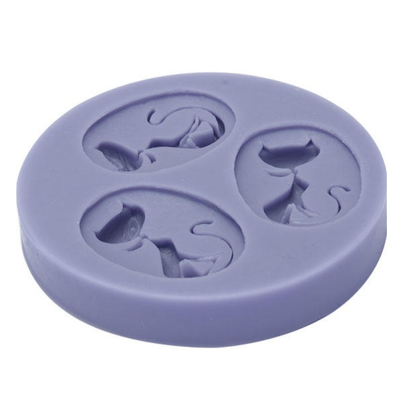 3 Cats Silicone Mold Fondant Cake Mould Decorating Tool