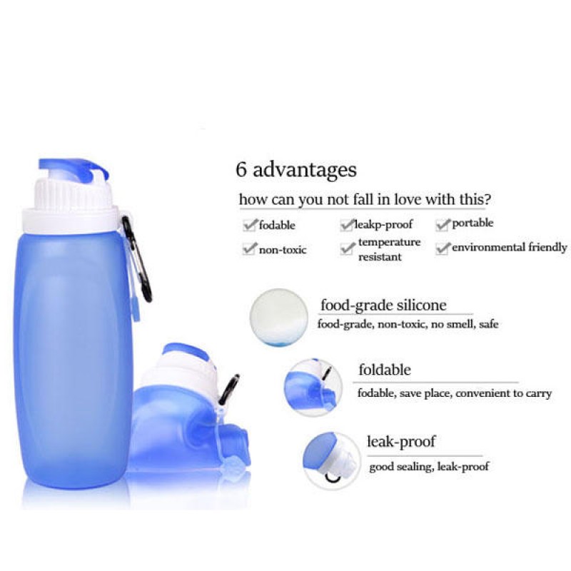 Outdoor Silicone Folding Bottle Cup Camping Hiking Travel Folding Water Bottle Kettle