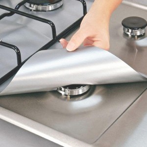 RP11 4Pcs Reusable Silver Gas Range Protector Line...