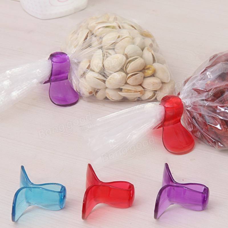 6pcs Powerful Plastic Food Bag Seal Ring Clip Sealer Food Snack Kitchen Bag Seal Ring clip