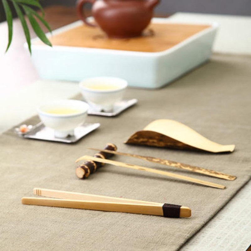 Natural Bamboo Tea Tweezers Clamp Kung Fu Tea Accessaries