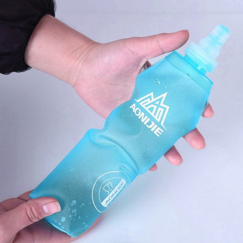 AONIJIE Foldable Soft Plasticity Bags Flask TPU Squeeze Outdoor Sports Running Water Bottle