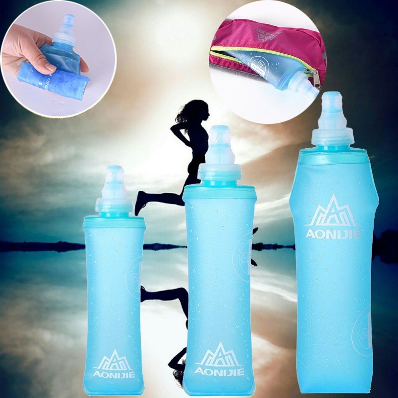 AONIJIE Foldable Soft Plasticity Bags Flask TPU Squeeze Outdoor Sports Running Water Bottle