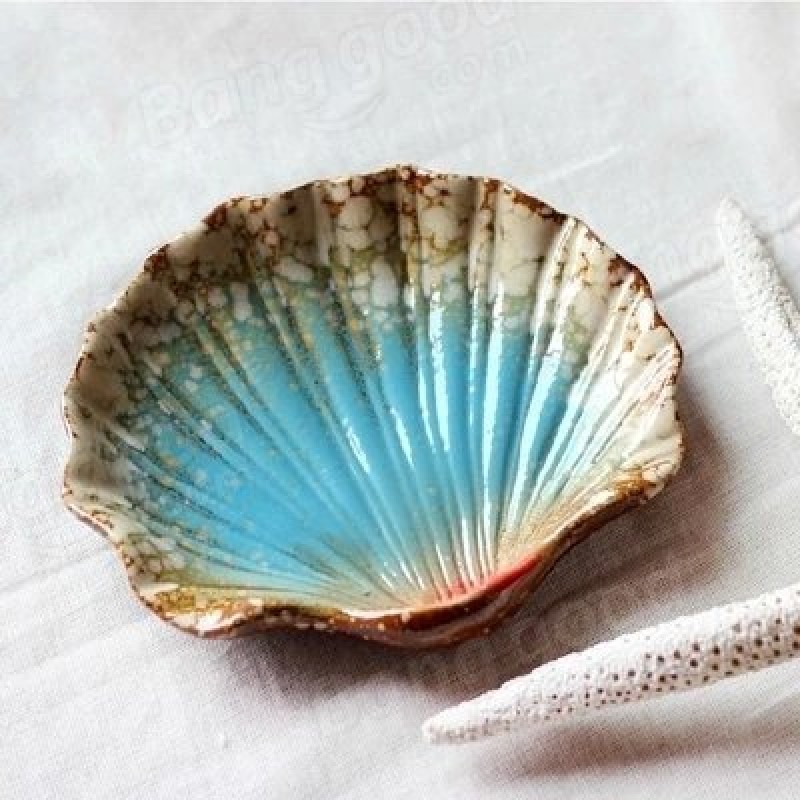 Creative Ceramic Kitchen Home Conch Shell Starfish Snack Fruit Vinegar Sauce Dish