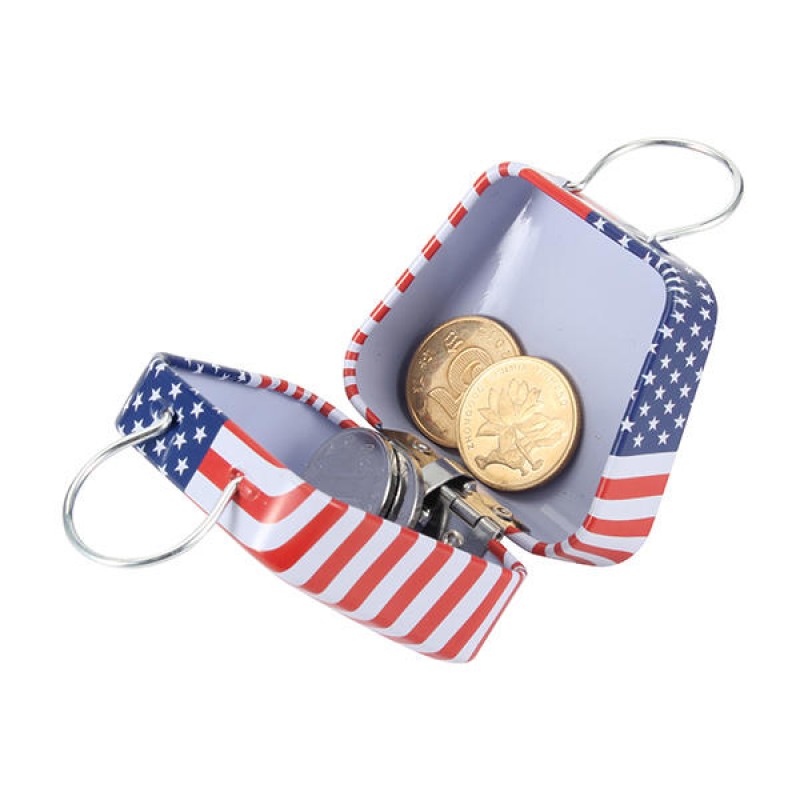 Mini Small Tin Coin Flag Box Jewelry Tea Storage Box Organizer Purse Case Piggy Bank