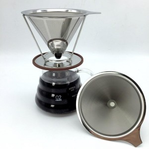 Portable Reusable Stainless Steel V-type Cup Cone ...