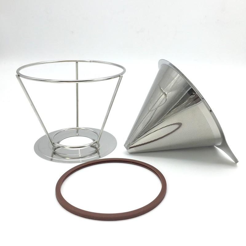 Portable Reusable Stainless Steel V-type Cup Cone Coffee Filters Drip Coffee Maker Tool