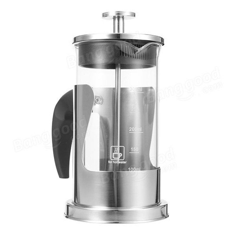 350ML French Style Stainless Steel Household Kitchen Coffee Tea Pot Coffee Maker