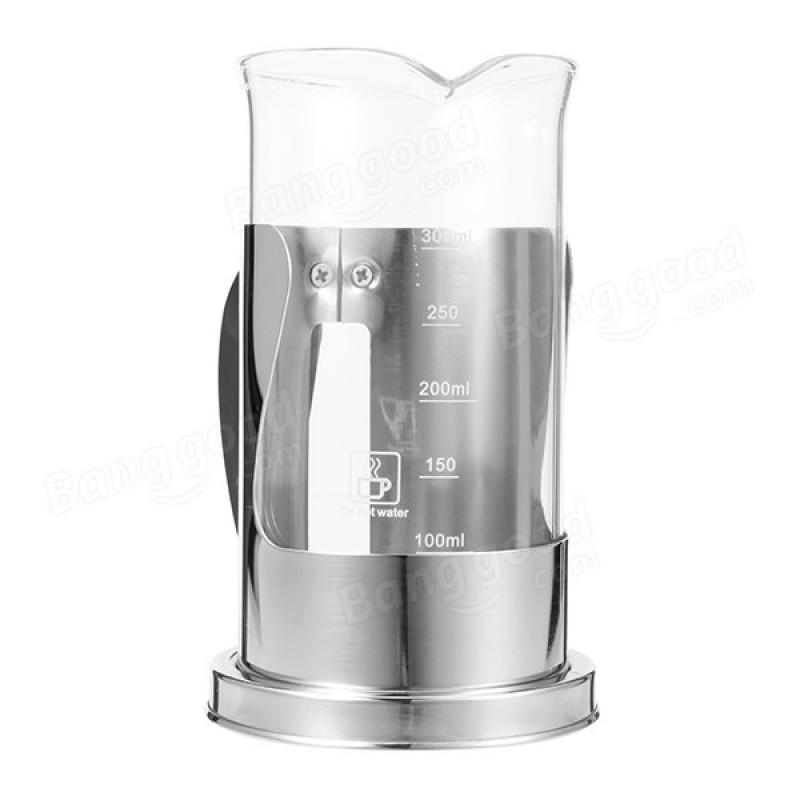 350ML French Style Stainless Steel Household Kitchen Coffee Tea Pot Coffee Maker