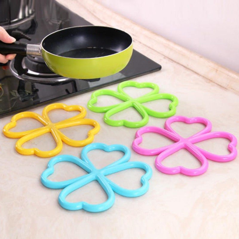 New Heart-shaped Flower Shape PVC Anti-Slip Table Insulation Mat Heat Pad Kitchen Placemats