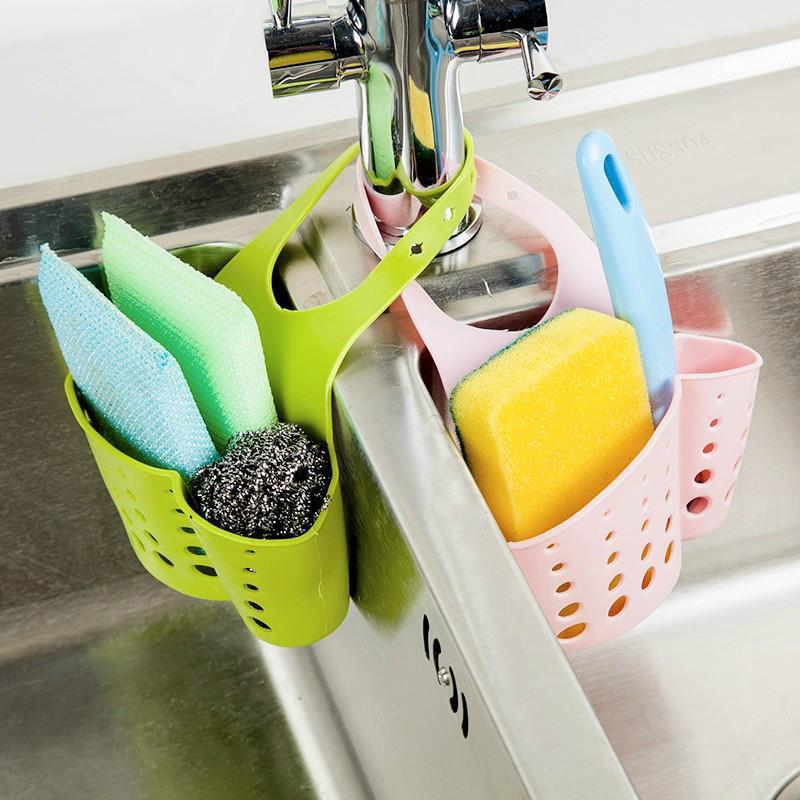 Kitchen Portable Hanging Drain Bag Basket Bath Storage Gadget Tools Sink Holder