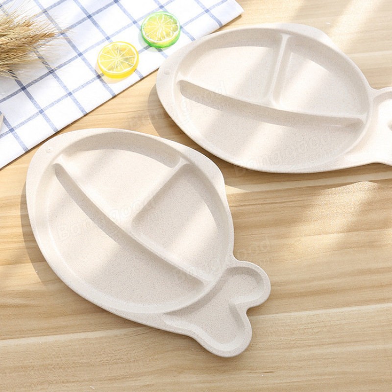 Creative Wheat Straw Fish Shape Simple Split Dinner Dish Fast Food Snacks Plate