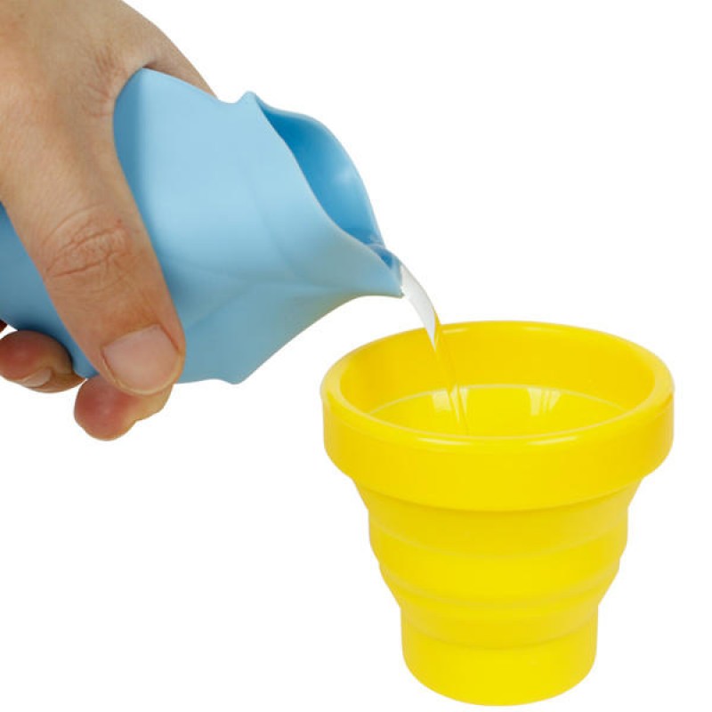 CF-DW02 Silicone Leaf Shape Water Cup Folding Mini Camping Hiking Travel Pocket Drinking Cup