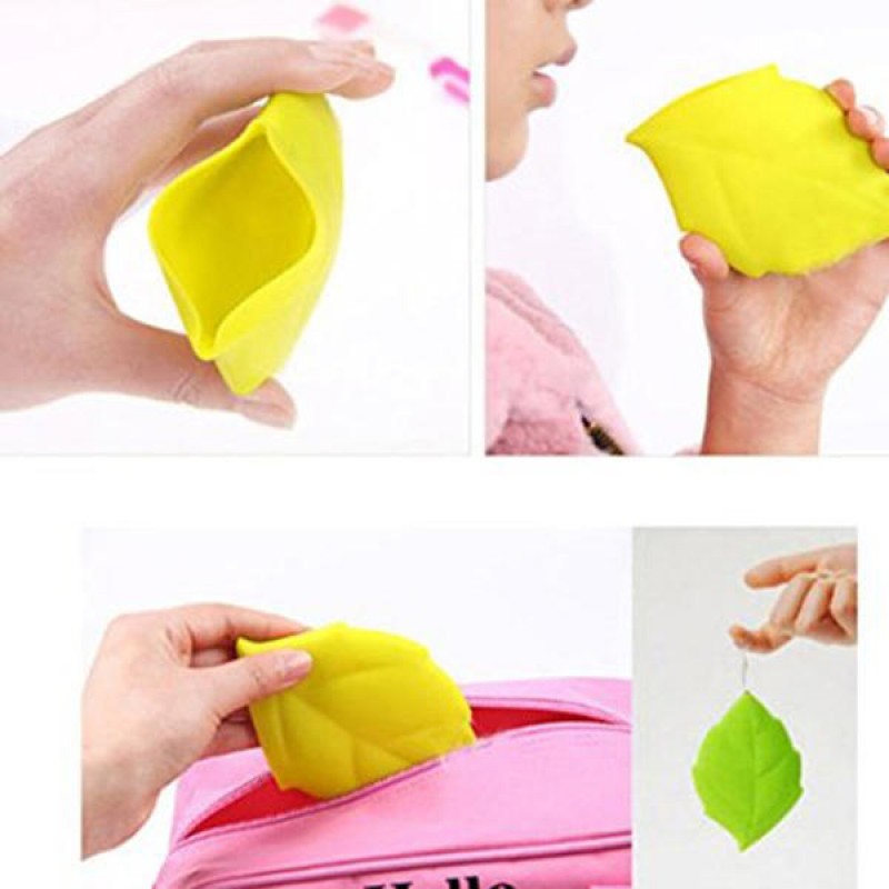 CF-DW02 Silicone Leaf Shape Water Cup Folding Mini Camping Hiking Travel Pocket Drinking Cup