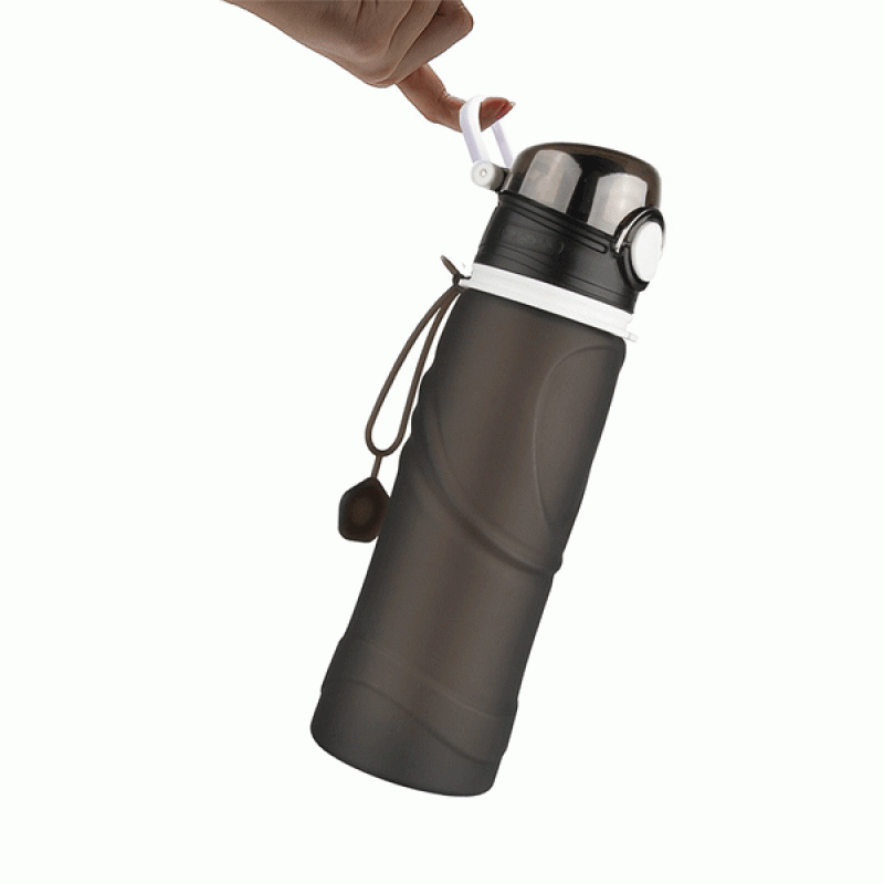 KC-RB042 750ml Collapsible Silicone Water Bottle Sport Camping Hiking Foldable BPA Free Cup