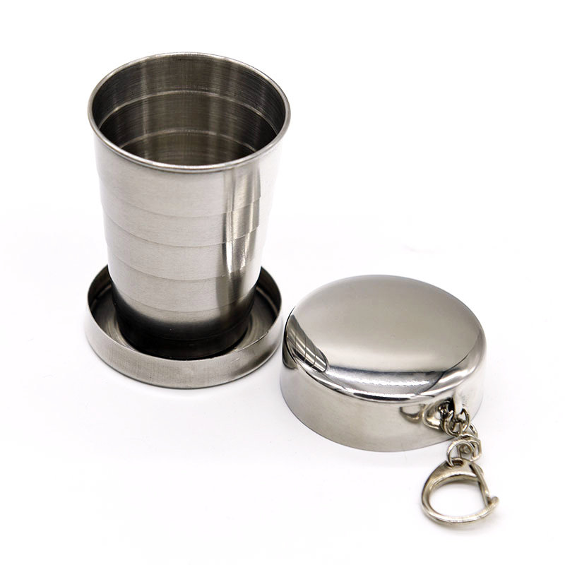 HN-POC25 Stainless Steel Portable Outdoor Travel Camping Folding Collapsible Metal Water Cup