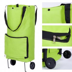 Green Protable Shopping Trolley Tote Bag Foldable ...