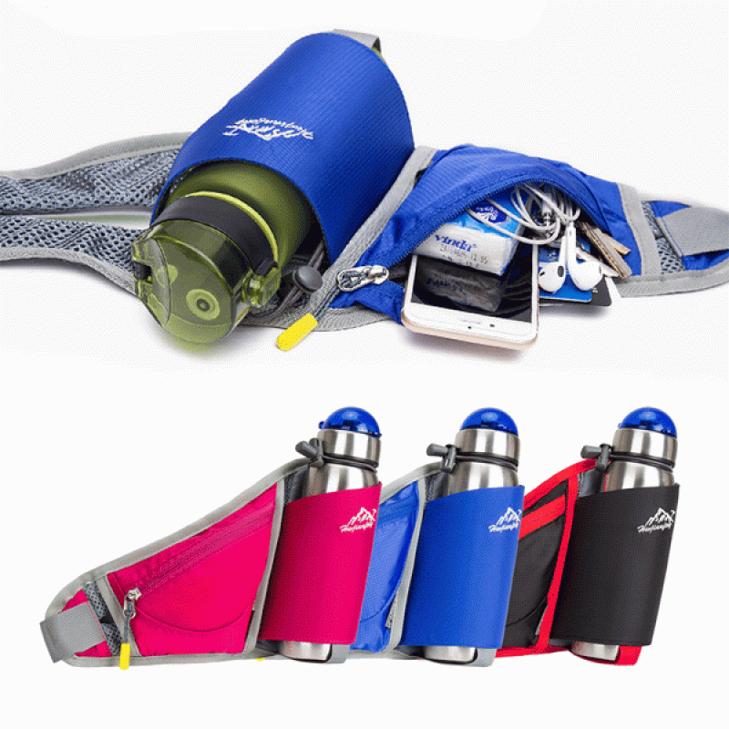 Multifunction Bottle Carrier Portable Outdoor Waist Bag Sports Pack Bag Storage Phone Bag Wallet