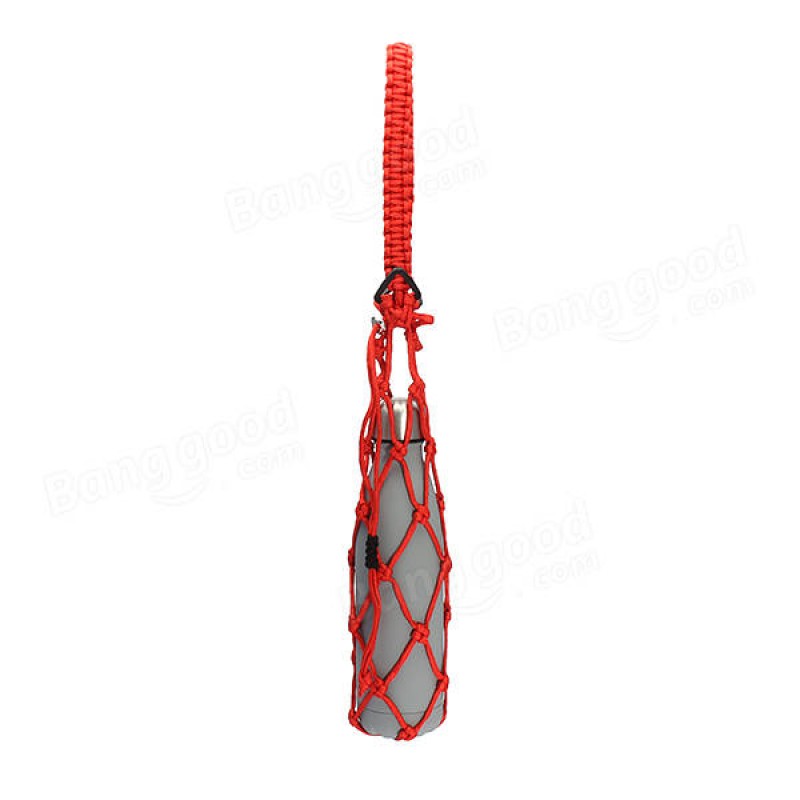 KC-BC020 Large Multifunctional Mesh Water Bottle Carrier Bag Travel Climbing Survival Rope