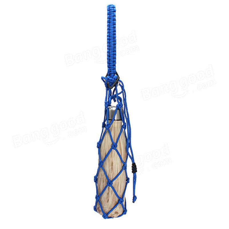 KC-BC020 Large Multifunctional Mesh Water Bottle Carrier Bag Travel Climbing Survival Rope