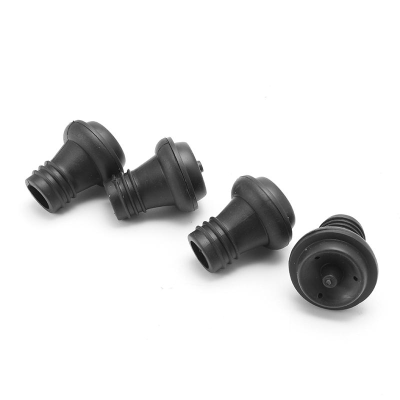 4 Pieces Rubber Vacuum Wine Pump Preserver Stoppers Black Bottle Plug