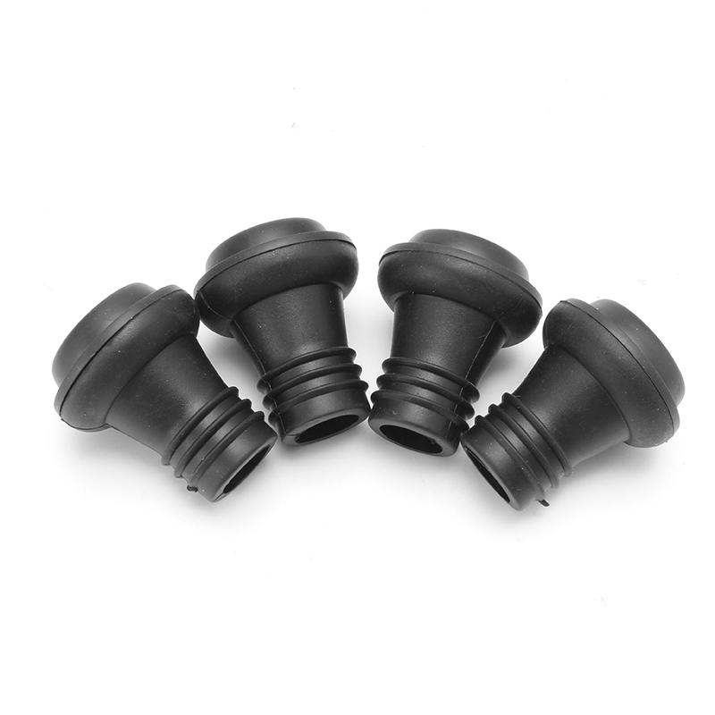 4 Pieces Rubber Vacuum Wine Pump Preserver Stoppers Black Bottle Plug